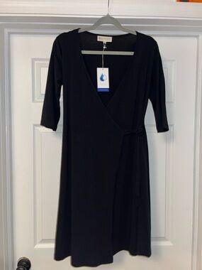 Synergy Organic Clothing Black Wrap Dress